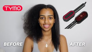 TESTING THE TYMO IONIC HAIR STRAIGHTENING BRUSH  CURLY 2 STRAIGHT ROUTINE  AMAZON FINDS [upl. by Aikat]