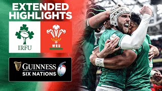 Ireland v Wales  Extended Match Highlights  2022 Guinness Six Nations [upl. by Nottirb]