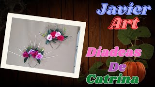 Como hacer una diadema de catrina con cinchos 💐🌺 Diademas de catrina 🌹 Javier art 🎨 2 [upl. by Loginov]