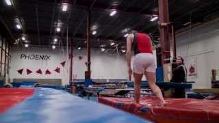 Student Ryan Sheehan practices trampoline [upl. by Mutat]