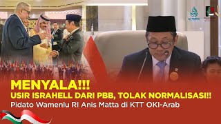 Wamenlu RI Anis Matta Usir Israhell dari PBB Tolak Normalisasi Pidato Menyalaa di KTT OKIArab [upl. by Brainard]