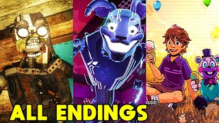 FNAF Security Breach RUIN DLC  ALL ENDINGS True Ending Secret Ending  Chase Scene 4K 60FPS [upl. by Armil]