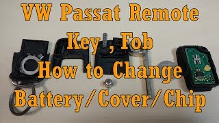 Volkswagen Passat B5 Remote Key 2 Button Fob  Change Battery Cover Chip Spring Flip [upl. by Sirob]