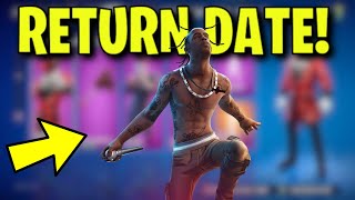 NEW TRAVIS SCOTT SKIN RETURN DATE in FORTNITE ITEM SHOP Travis Scott Skin Returning in Fortnite [upl. by Catt]