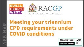 Meeting your triennium CPD requirements under COVID conditions [upl. by Hayse]