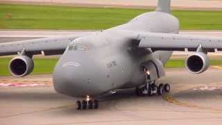 RARE USAF C5 Super Galaxy Landing at Minneapolis St Paul Intl Airport [upl. by Rehttam]