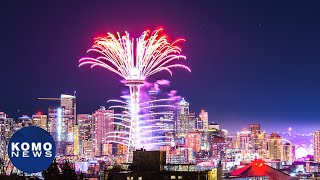 Watch New Years Eve fireworks at Seattle Space Needle [upl. by Nessah]