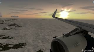 A320  Beautiful sunset approach at Ushuaia SAWH  P3D v25 [upl. by Ophelie]