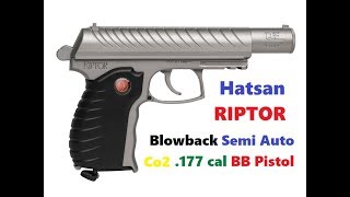 Hatsan RIPTOR Blowback SemiAuto BB Pistol Review amp Unboxing with Ken [upl. by Schriever]