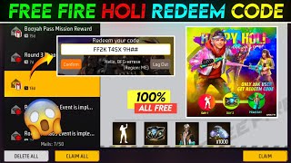 FREE FIRE HOLI REDEEM CODE TODAY🔥 para SAMSUNGA3A5A6A7J2J5J7S5S6S7S9A10A20A30A50 [upl. by Jehiah]