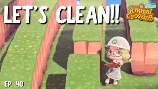 CLEANING flattening this island ONCE AND FOR ALL 🌴 Lets Play ACNH 040 [upl. by Notneb]