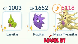 6118 Cp Shiny MEGA TYRANITAR Evolution Line Only challenge in Pokemon GO [upl. by Einoj]