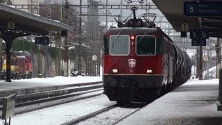 ZügeTrainsEisenbahnWinter and SnowSwiss Rail Feb 2012 [upl. by Nilesoj35]