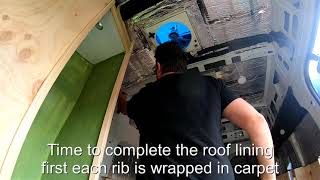 LDV van conversion DIY installing roof lining [upl. by Muir]