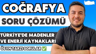 Türkiyede Madenler ve Enerji Kaynakları  Soru Çözümü  Enes Hoca [upl. by Aliwt]