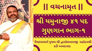 શ્રી યમુનાજી ૪૧ પદ ગુણગાન ભાગ૧  Shri Yamunaji 41 Pad  Shri Dwarkeshlalji Kadi Ahmedabad [upl. by Roderic503]