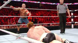 Raw  John Cena amp Sheamus vs Christian amp Mark Henry [upl. by Ynnol]