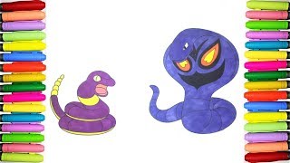 Pokemon Coloring Pages  Ekans and Arbok [upl. by Ahsied357]