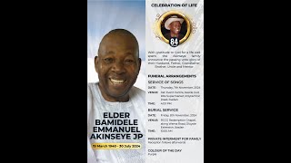 BURIAL SERVICE FOR ELDER BAMIDELE EMMANUEL AKINSEYE JP [upl. by Nohj]