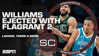 REACTION to Grant Williams flagrant foul on Tatum Embiid amp PG13 out  LeBron James  SportsCenter [upl. by Meirrak]