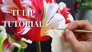 Tulips Oil Painting Tutorial  Learn How to Paint Tulips in this Timelapse [upl. by Letsyrhc]