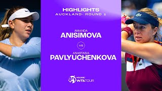 Amanda Anisimova vs Anastasia Pavlyuchenkova  2024 Auckland Round 1  WTA Match Highlights [upl. by Aisenat]