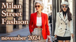 Beautiful Italian Street Fashion November 2024 Fall fashion trends from Milanese Luxury Shopping [upl. by Arihsat]