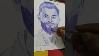 pen sketch of Virat Kohli newdrawing fanart viral shorts supportartist [upl. by Orlando]