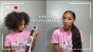 HOW TO DO A SLICK BACK PONYTAIL MIDDLE PART  Organique Hair  STEP BY STEP TUTORIAL FOR BEGINNERS [upl. by Rabelais825]