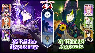 【Genshin Impact】NEW Spiral Abyss 44 Floor 12  Raiden Hypercarry amp Tighnari Aggravate  Full Stars⭐ [upl. by Rezal]