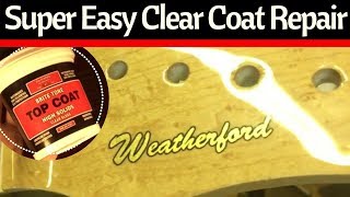 Super Easy Clear Coat Repair Guitar Headstock [upl. by Khan876]