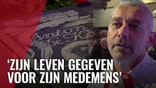 Gedenksteen voor verzetsstrijder Anton De Kom in Nieuwe Kerk [upl. by Sudnak]