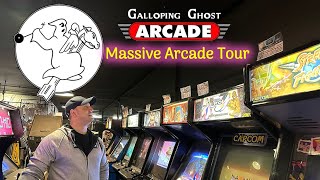 Tour of USAs Largest Arcade Game Collection in Chicago Ghalloping Ghost Arcade walkthrough [upl. by Eisen]