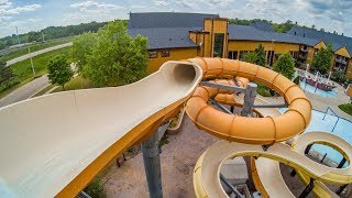 Tahiti Twister Waterslide  Polynesian Water Park Resort Wisconsin Dells [upl. by Redlac]