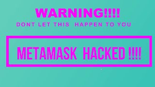 METAMASK HACKED LOST ALL MY TOKENS TODAY [upl. by Valenka]