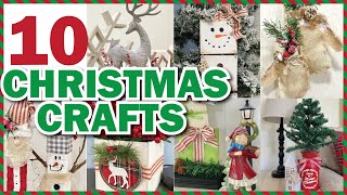 10 Christmas Crafts SO CUTE using Dollar Tree Supplies [upl. by Berthoud21]