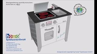 howa ® Montageanleitung Spielküche Art Nr 4822 Assembly Instructions play kitchenNo 4822 [upl. by Doehne332]