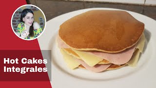 HOT CAKES INTEGRALES  ESPONJOSOS Y DELICIOSOS 😋 [upl. by Eylrac]