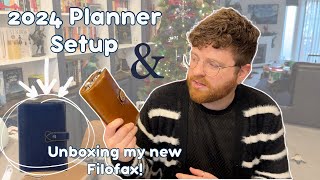 Luxury Planning with Filofax  2024 Planner Unboxing and Setup Navy Filofax Malden [upl. by Sabra460]