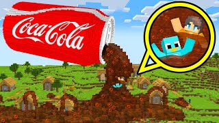 MILO and CHIP Village vs COCA COLA FLOOD in Minecraft [upl. by Oigufer371]