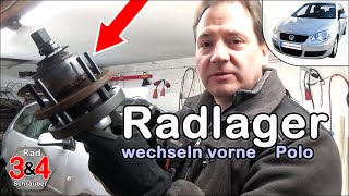 Radlagerschaden hören u erkennen Radlager u Traggelenk austauschen bei VAG  VW Polo 9n [upl. by Ahsatsan]