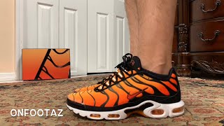 Nike Air Max Plus OG Pimento Sunset Orange 2018 On Foot [upl. by Jammie705]