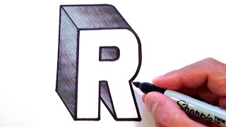 How to Draw the Letter R in 3D [upl. by Cutter]