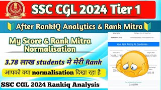 SSC CGL 2024 MY SCORE RANK MITRA NORMALISATION SSC CGL CUTT OFF [upl. by Noyek534]