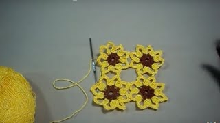 GIRASOL PARA APLICACIÓN TUTORIAL GANCHILLO  Labores Angélika [upl. by Edythe]