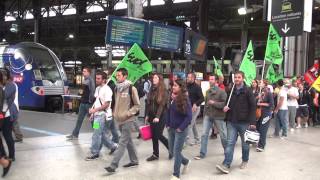 Manifestation SNCF gare Saint Lazare mardi 17 juin [upl. by Eirahs]