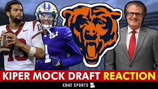 Mel Kiper ESPN Chicago Bears 2024 NFL Mock Draft Caleb Williams Justin Fields Trade amp Rome Odunze [upl. by Nagorb]