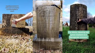 GRAVESTONE CLEANING TIKTOK COMPILATION  Tiktok Binge [upl. by Marga909]