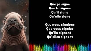 ♫ Japprends le français ♫ Conjugaison I SIGNER I Subjonctif Présent [upl. by Trebeh]