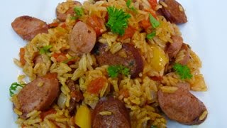 Chorizo and Sausage Jambalaya Recipe Easy and delicious how to [upl. by Leamhsi849]